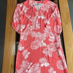 Maxi peach colored Kaftan in cotton,print, it runs large in size,used once